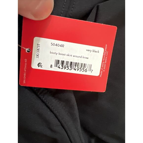 Spanx Booty Boost Skirt Around Knee Leggings Plus Size 3X Black NWT - Picture 6 of 7